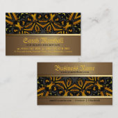 Tribal Batik Black en Burnt Gold Visitekaartje (Voorkant / Achterkant)