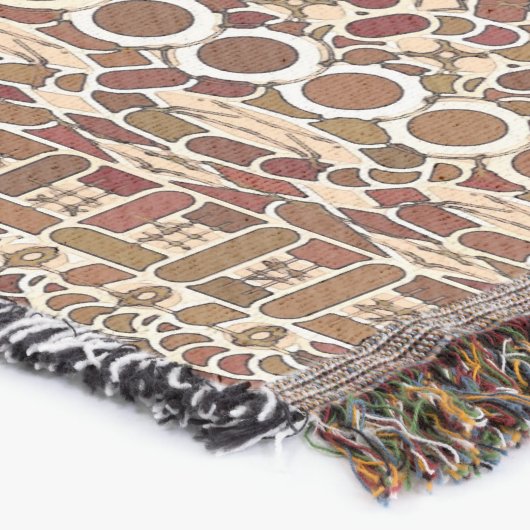 Tribal Batik - bruin en beige Deken (Hoek)