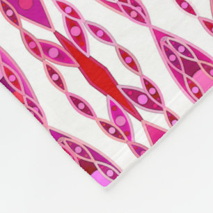 Tribal Batik - Burqundy en Fuchsia Pink Fleece Deken