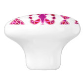 Tribal Batik - Burqundy en Fuchsia Pink Keramische Knop (Zijkant)