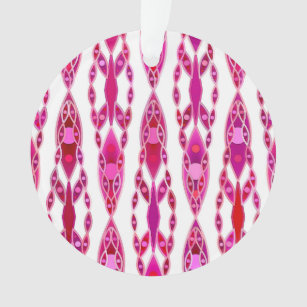 Tribal Batik - Burqundy en Fuchsia Pink Ornament
