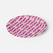 Tribal Batik - Burqundy en Fuchsia Pink Papieren Bordje (Gekanteld)