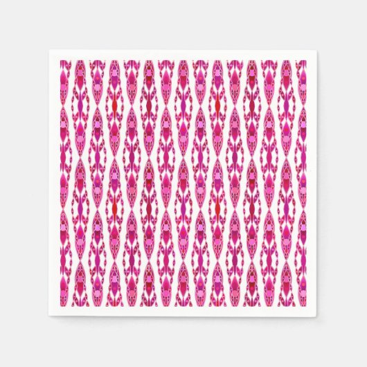 Tribal Batik - Burqundy en Fuchsia Pink Servetten (Voorkant)