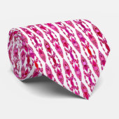 Tribal Batik - Burqundy en Fuchsia Pink Stropdas (Opgerold)