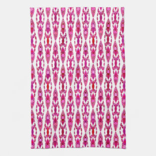 Tribal Batik - Burqundy en Fuchsia Pink Theedoek