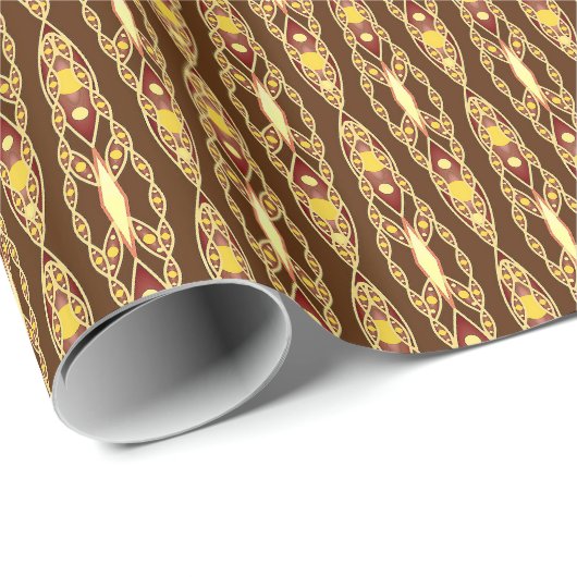 Tribal Batik - Chocoladebruin en Beige Cadeaupapier (Rol Hoek)