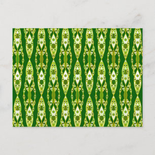 Tribal Batik - Donkergroen en advocaat Briefkaart