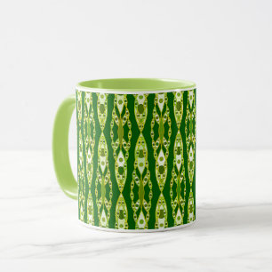 Tribal Batik - Donkergroen en advocaat Mok