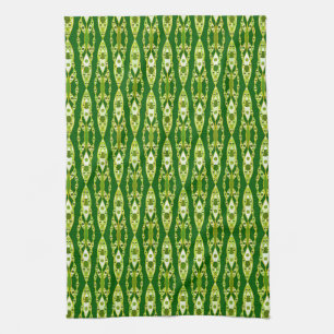 Tribal Batik - Donkergroen en advocaat Theedoek