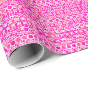 Tribal Batik - fuchsia roze, magenta en koraal Cadeaupapier
