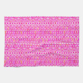 Tribal Batik - fuchsia roze, magenta en koraal Theedoek (Horizontaal)