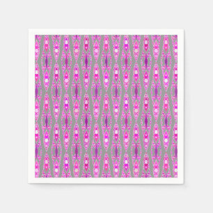 Tribal Batik - Fuchsia Roze, Paars en Grijs Servetten