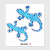 Tribal Batik Gecko, de schaduwen van Denim Blue Sticker (Vel)