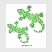 Tribal Batik Gecko, Limoen en Emerald Green Sticker (Vel)