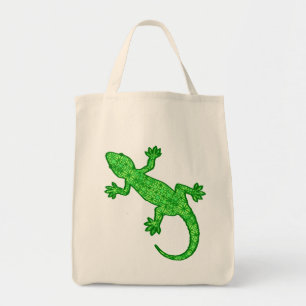 Tribal Batik Gecko - Limoen en Emerald Green Tote Bag