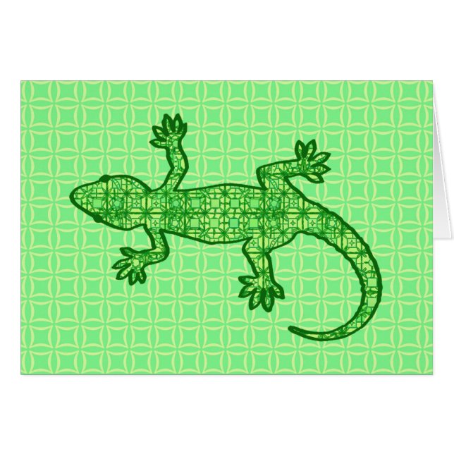 Tribal batik Gecko - limoen en smaragdgroen (Voorkant Horizontaal)