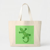 Tribal batik Gecko - limoen en smaragdgroen Grote Tote Bag (Voorkant)