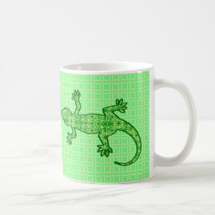 Tribal batik Gecko - limoen en smaragdgroen Koffiemok