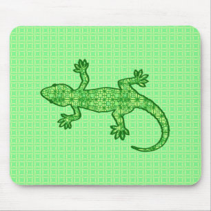 Tribal batik Gecko - limoen en smaragdgroen Muismat