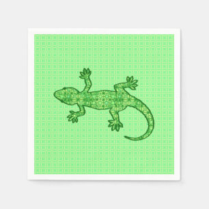 Tribal batik Gecko - limoen en smaragdgroen Servetten