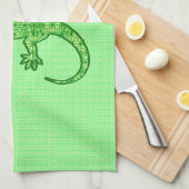 Tribal batik Gecko - limoen en smaragdgroen Theedoek (Quarter Fold)