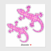Tribal batik Gecko, Orchid en Shell Pink Sticker (Vel)