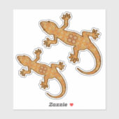 Tribal Batik Gecko, Rust, Amber en Tan Sticker (Vel)
