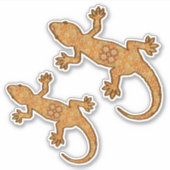 Tribal Batik Gecko, Rust, Amber en Tan Sticker (Voorkant)