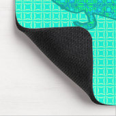 Tribal batik Gecko - turquoise / pauock Muismat (Hoek)