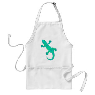Tribal batik Gecko - turquoise / pauock Standaard Schort