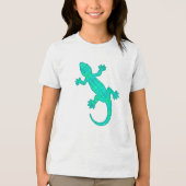 Tribal batik Gecko - turquoise / pauock Tri-Blend Shirt (Voorkant)