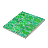 Tribal Batik in Jade Green en Lime Green Tegeltje (Zijkant)