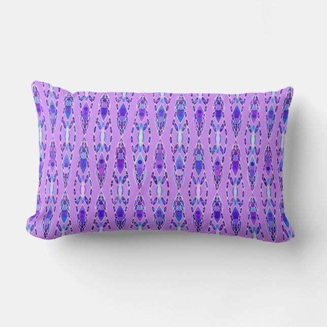 Tribal Batik - Lavendel, Blauw en Violet Kussen (Voorkant)