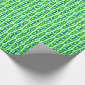 Tribal Batik - Mint, Emerald Green en Blue Cadeaupapier (Hoek)