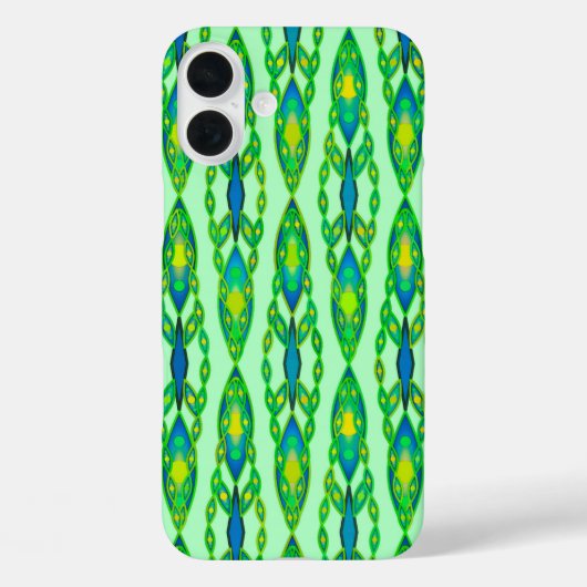 Tribal Batik - Mint, Emerald Green en Blue Case-Mate iPhone Case (Achterkant)