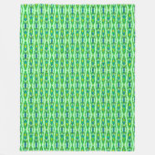 Tribal Batik - Mint, Emerald Green en Blue Fleece Deken (Voorkant)