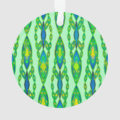 Tribal Batik - Mint, Emerald Green en Blue Ornament (achterkant)