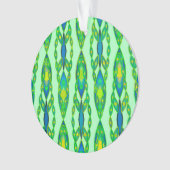 Tribal Batik - Mint, Emerald Green en Blue Ornament (voorkant)