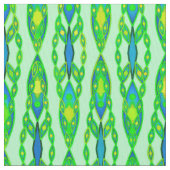 Tribal Batik - Mint, Emerald Green en Blue Stof (Close Up)