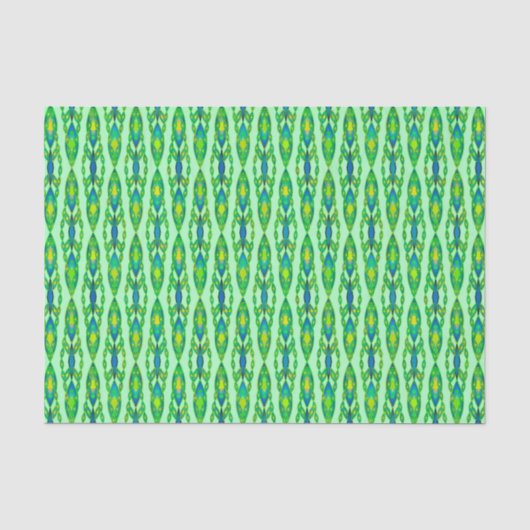 Tribal Batik - Mint, Emerald Green en Blue Tissuepapier (Voorkant)