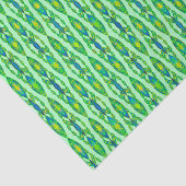 Tribal Batik - Mint, Emerald Green en Blue Tissuepapier (Detail)