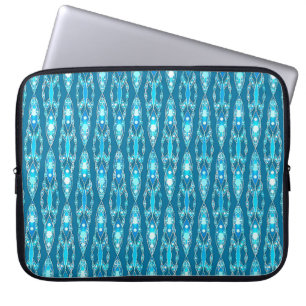 Tribal Batik - Oceaanblauw en Aqua Laptop Sleeve