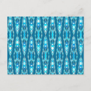 Tribal Batik - Ocean Blue en Aqua Briefkaart
