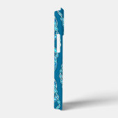 Tribal Batik - Ocean Blue en Aqua Case-Mate iPhone Case (Achterkant / Rechts)