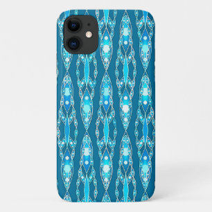 Tribal Batik - Ocean Blue en Aqua iPhone 11 Hoesje