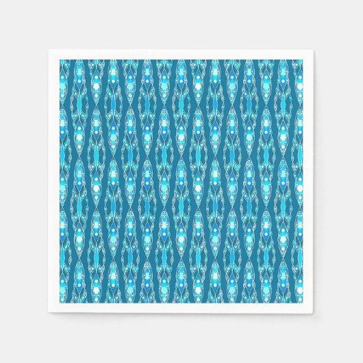 Tribal Batik - Ocean Blue en Aqua Servetten (Voorkant)