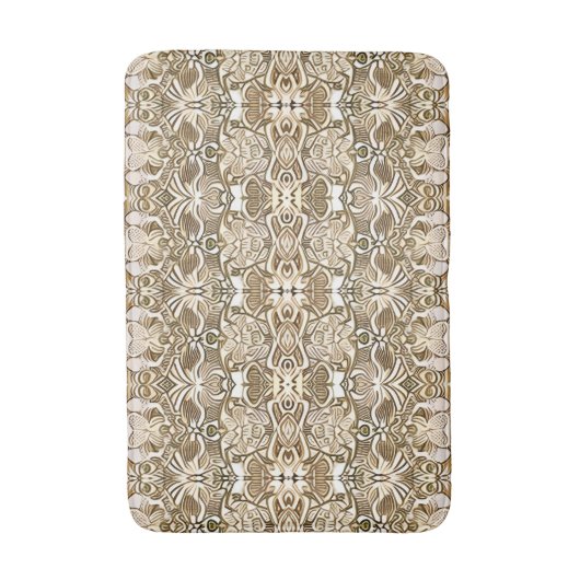 Tribal Batik Patroon in Koffie Bruin en Beige Badmat (Voorkant Verticaal)
