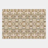 Tribal Batik Patroon in Koffie Bruin en Beige Inpakpapier Vel (Voorkant 2)