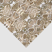 Tribal Batik Patroon in Koffie Bruin en Beige Tissuepapier (Detail)