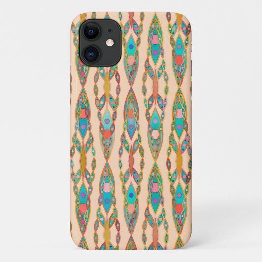 Tribal Batik - Perzik Roze en Turquoise Case-Mate iPhone Case (Achterkant)